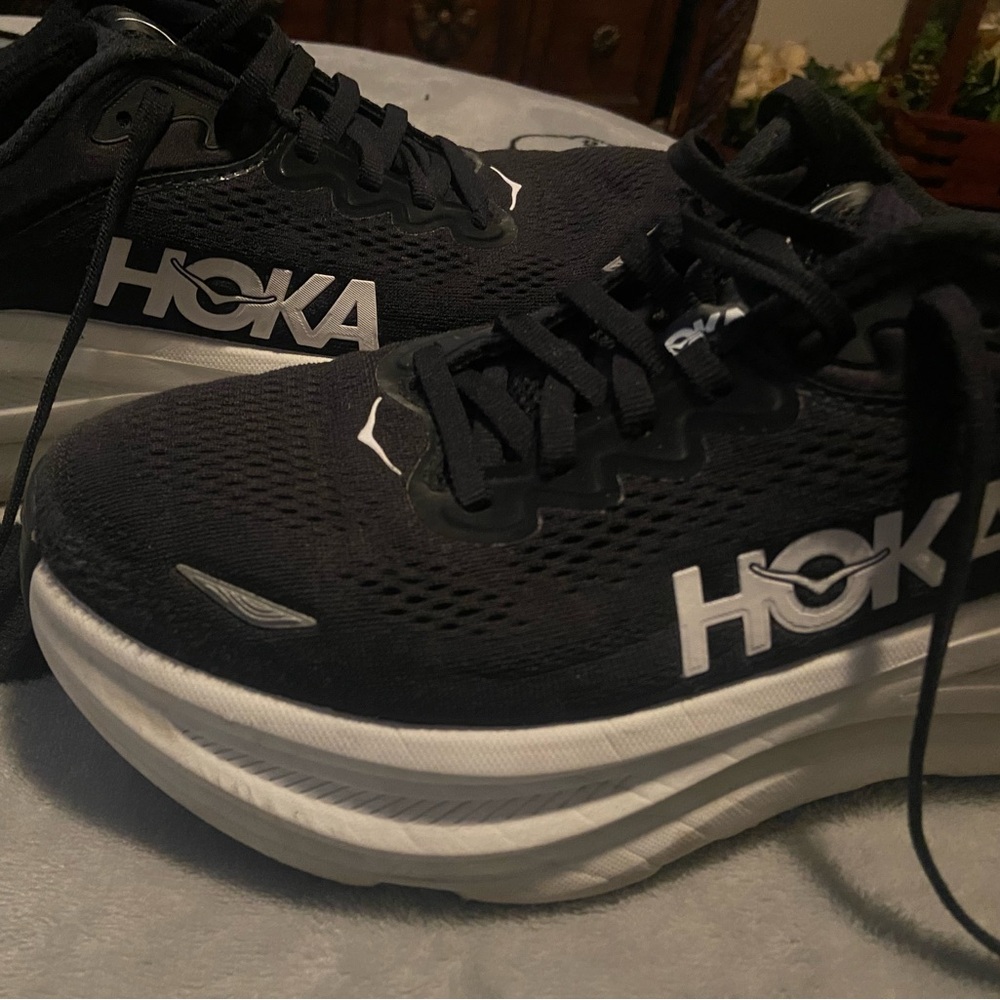 Hoka Women's Black and White Athletic Shoes